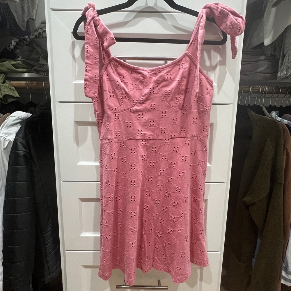 ASOS Design Pink Eyelet Dress
